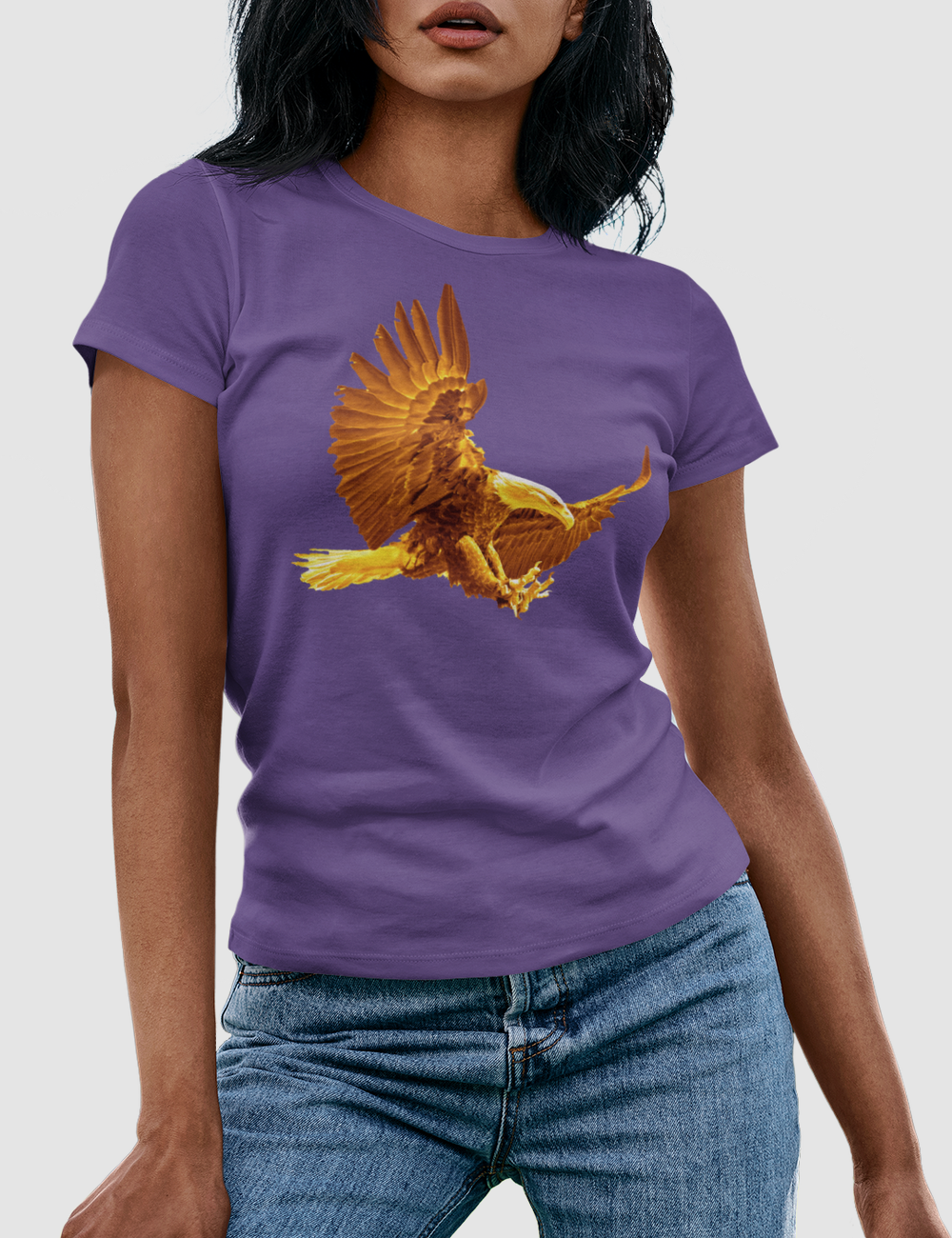 Divine Gold Eagle | Women's Fitted T-Shirt OniTakai