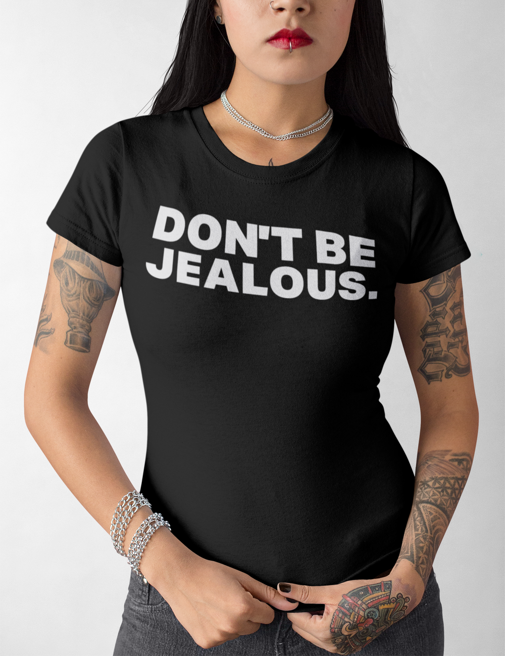 Don't Be Jealous | Women's Fitted T-Shirt OniTakai