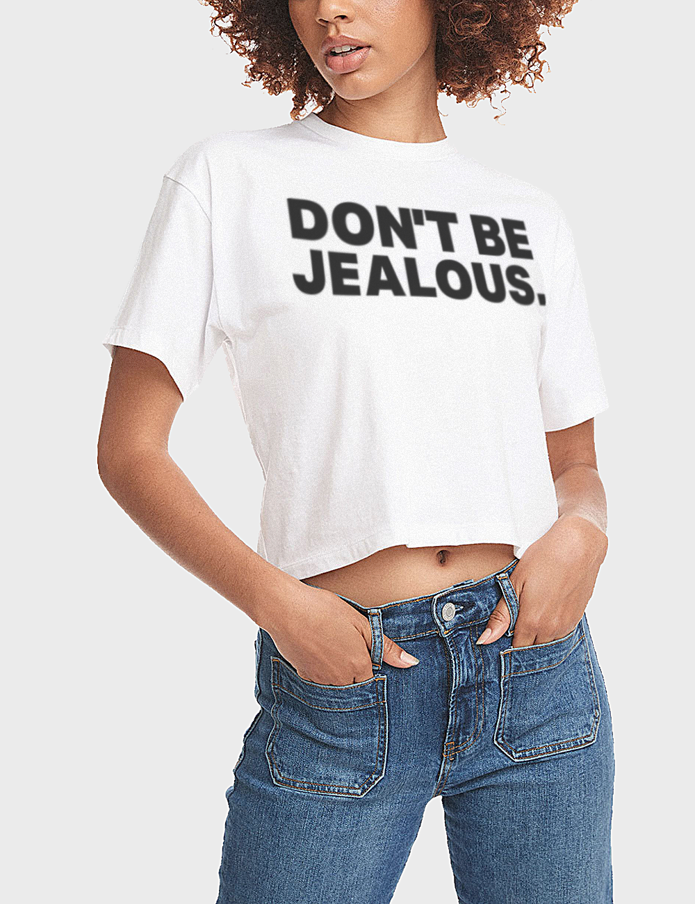 Don't Be Jealous | Women's Relaxed Crop Top T-Shirt OniTakai