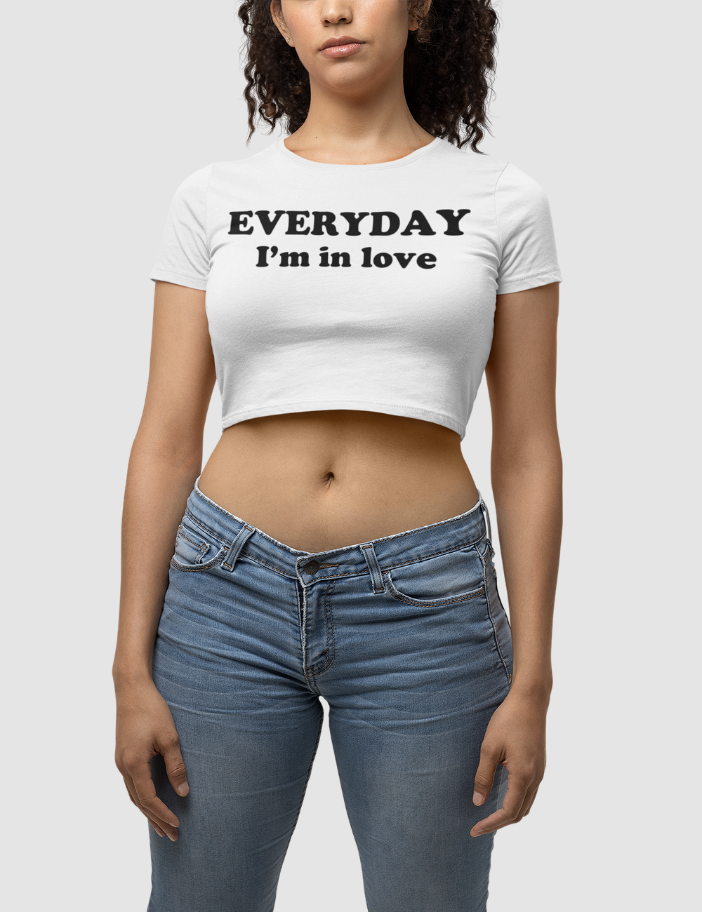 Everyday I'm In Love Women's Fitted Crop Top T-Shirt OniTakai