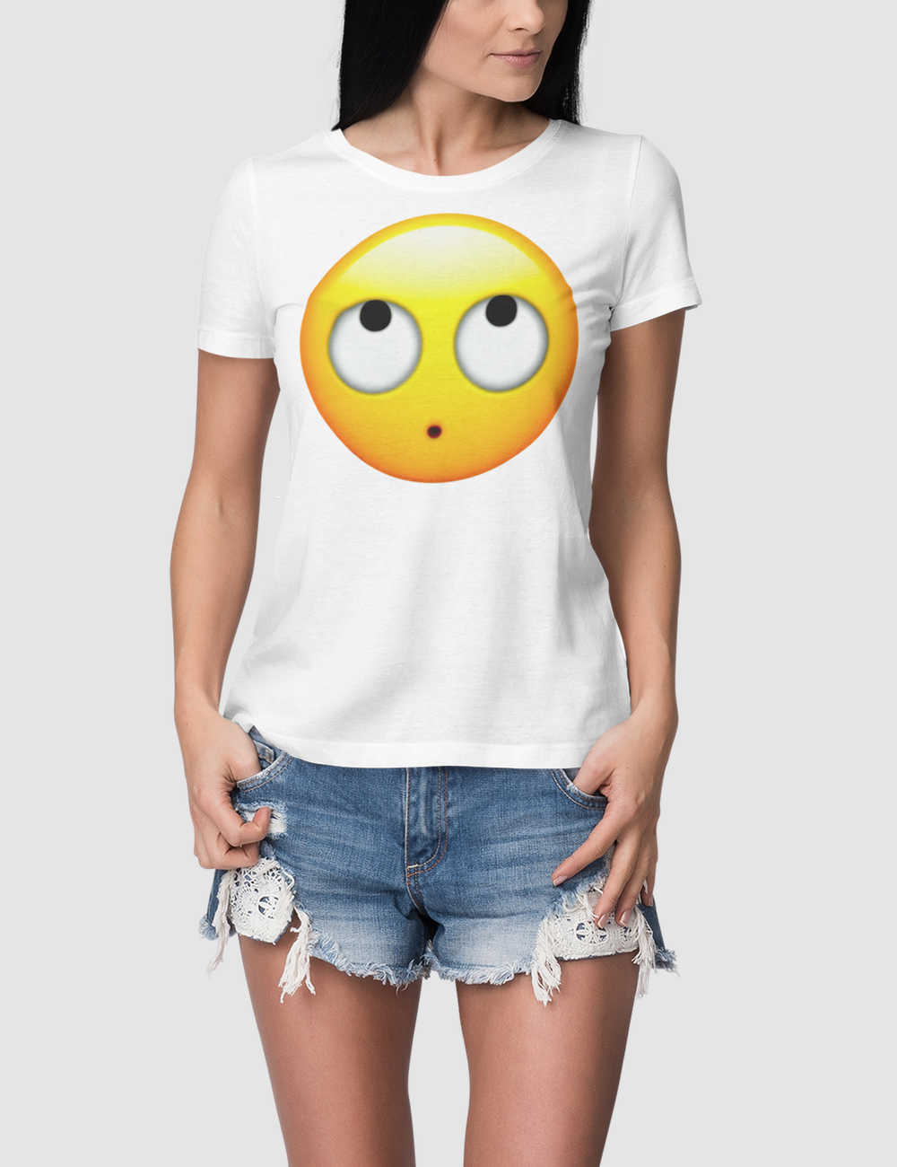 Eye Roll Emoji | Women's Fitted T-Shirt OniTakai