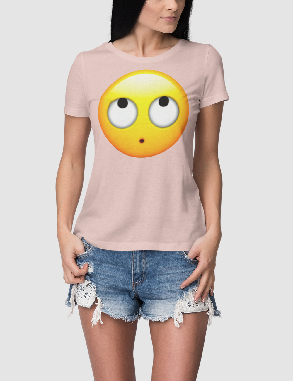 Eye Roll Emoji | Women's Fitted T-Shirt OniTakai