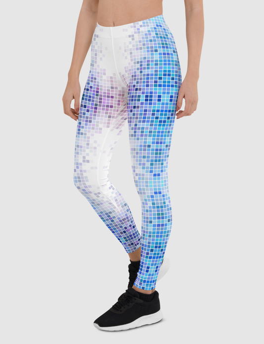 Faded Geometric Squares Women's Standard Yoga Leggings OniTakai