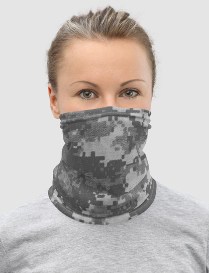 Faded Grey Military Digital Camouflage Print | Neck Gaiter Face Mask OniTakai