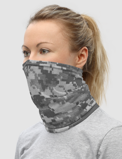 Faded Grey Military Digital Camouflage Print | Neck Gaiter Face Mask OniTakai