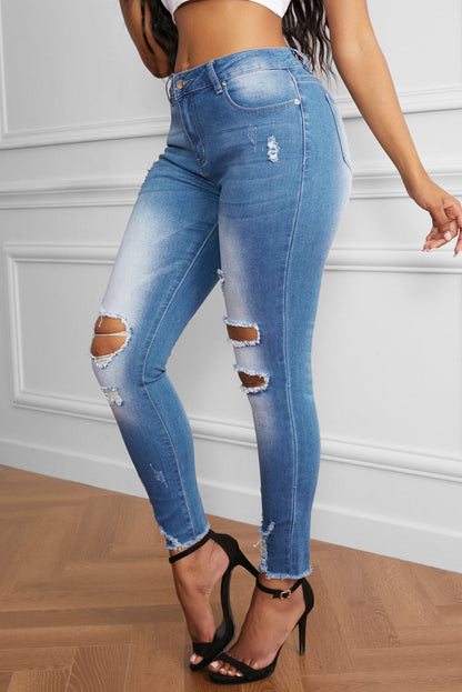 Faded Mid High Rise Jeans OniTakai