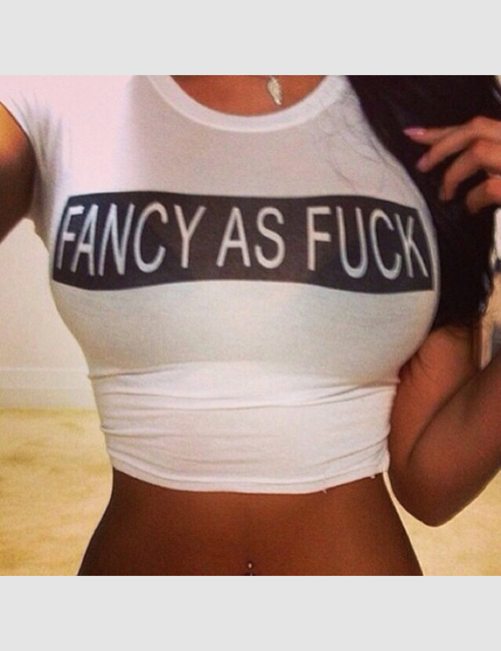 Fancy As Fuck Women's Fitted Crop Top T-Shirt OniTakai