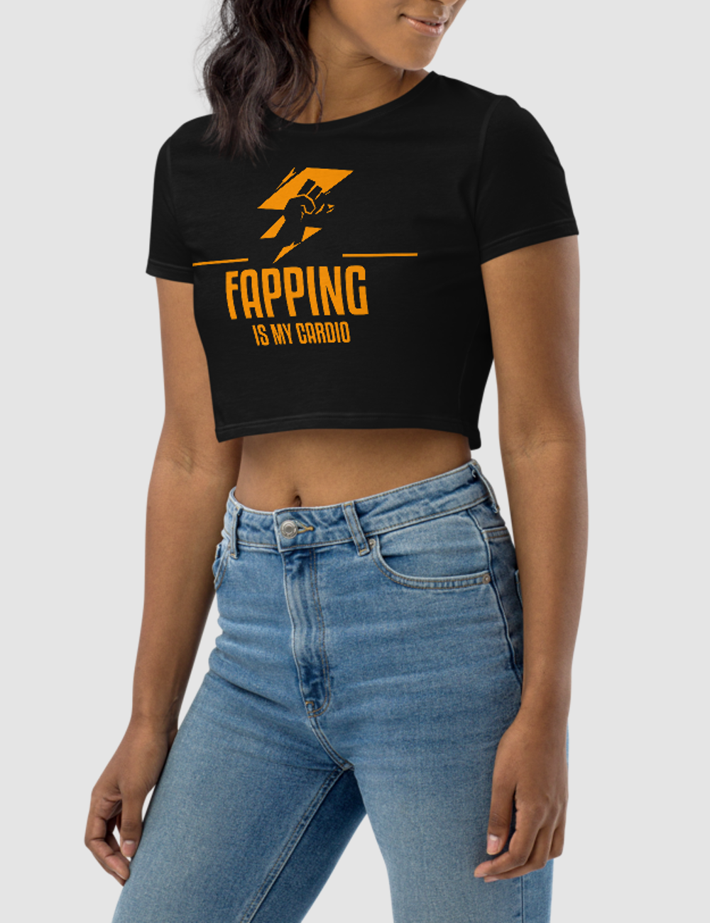 Fapping Is My Cardio | Women's Crop Top T-Shirt OniTakai