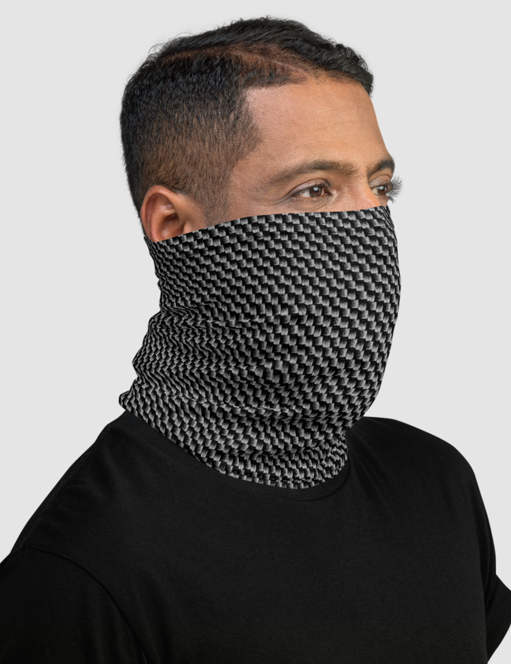 Faux Carbon Fiber Neck Gaiter Face Mask OniTakai