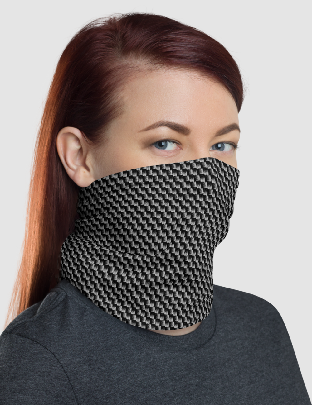 Faux Carbon Fiber Neck Gaiter Face Mask OniTakai