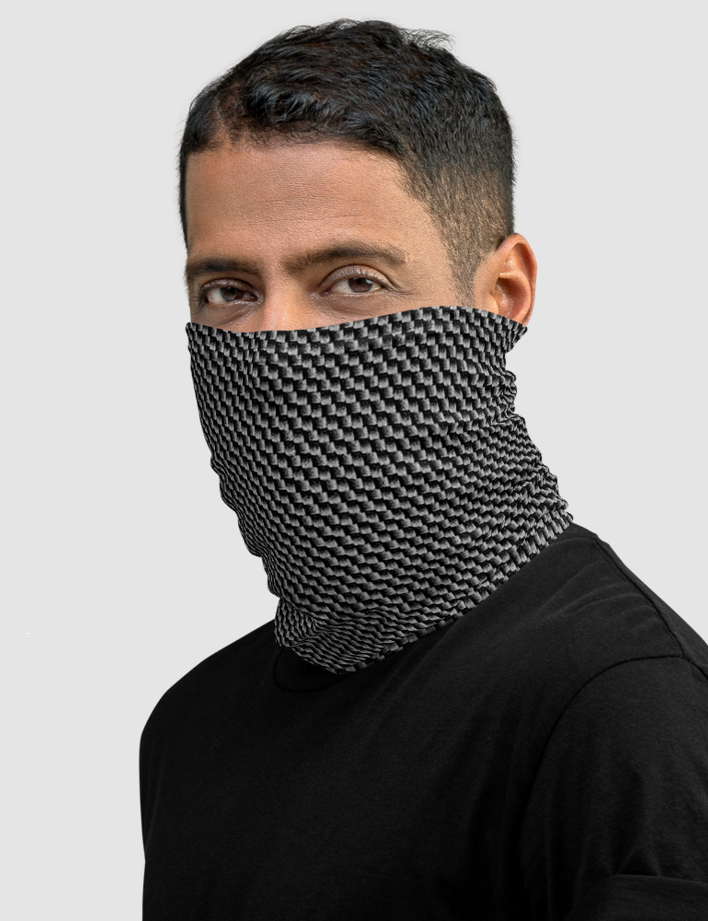 Faux Carbon Fiber Neck Gaiter Face Mask OniTakai