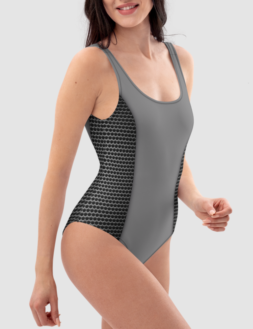 Faux Carbon Kevlar Print | Women's One-Piece Swimsuit OniTakai