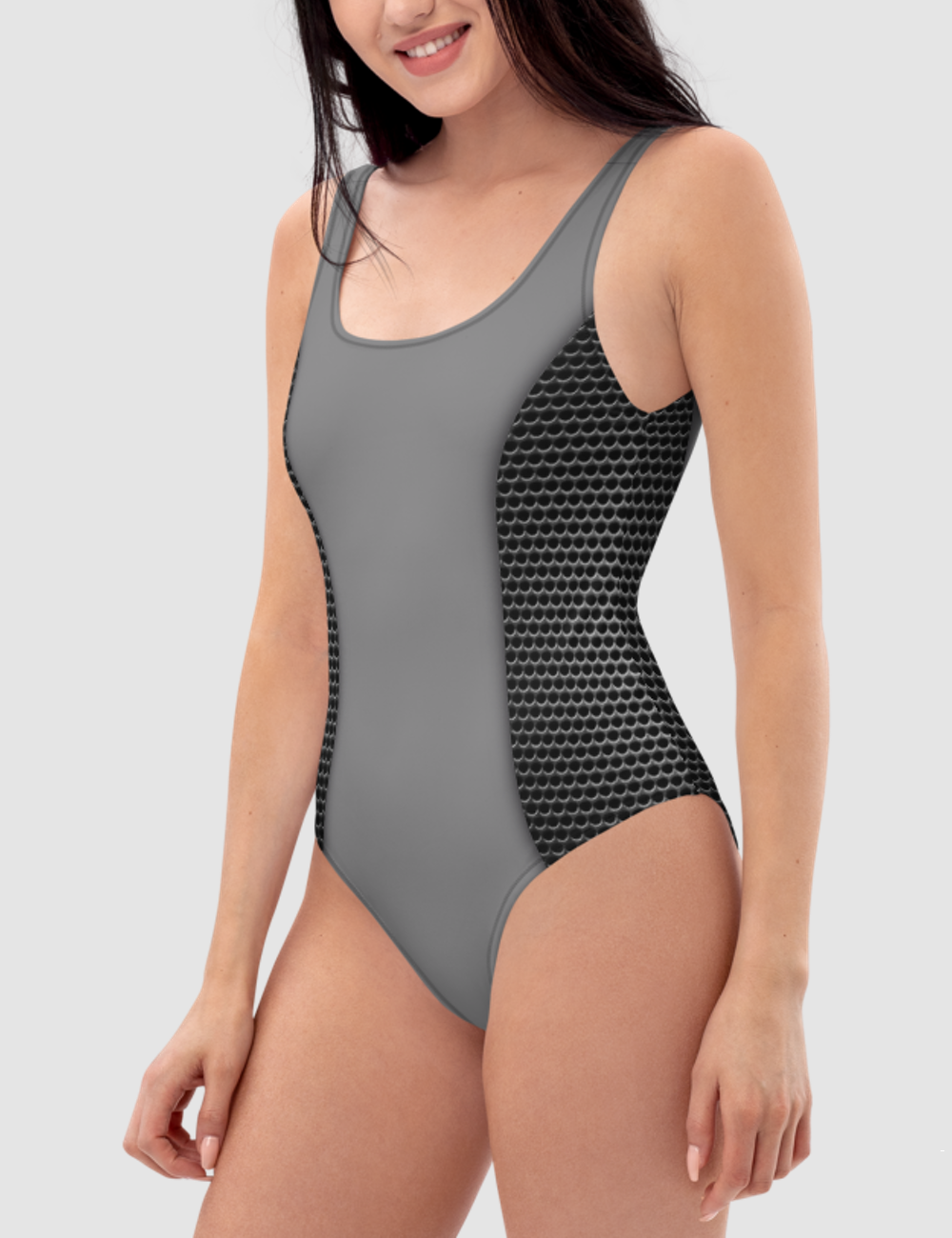 Faux Carbon Kevlar Print | Women's One-Piece Swimsuit OniTakai