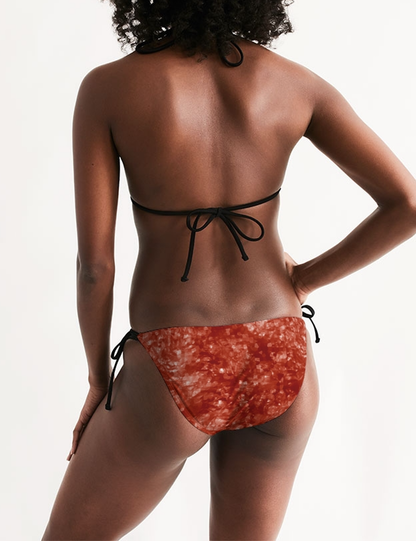 Faux Crimson Crystalline Print | Women's Triangle String Bikini OniTakai