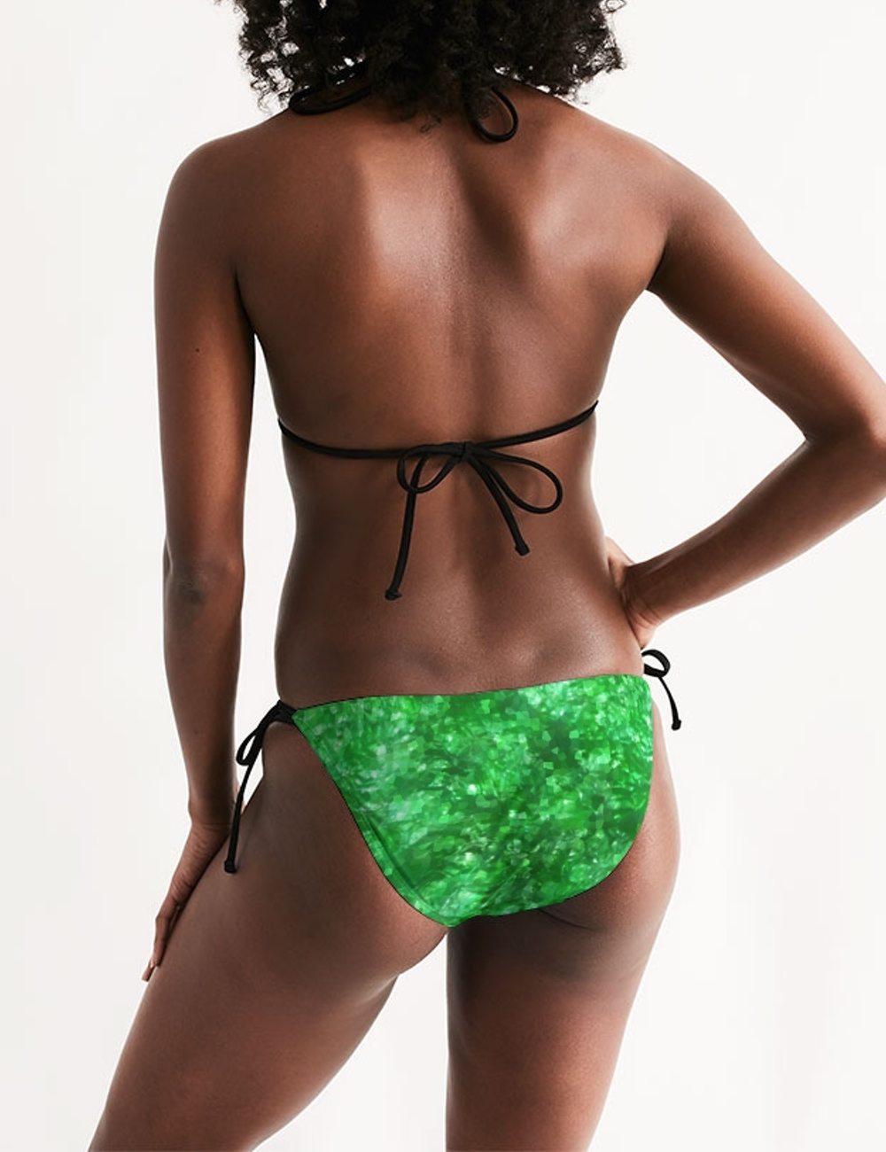 Faux Emerald Crystalline Print | Women's Triangle String Bikini OniTakai