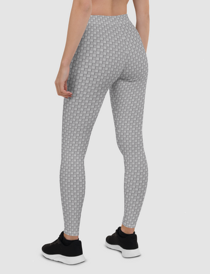 Faux Grey Carbon Fiber Print | Women's Standard Yoga Leggings OniTakai