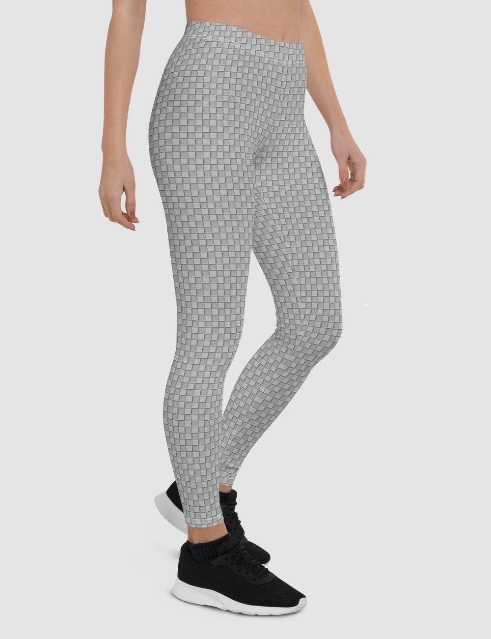 Faux Grey Carbon Fiber Print | Women's Standard Yoga Leggings OniTakai