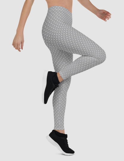 Faux Grey Carbon Fiber Print | Women's Standard Yoga Leggings OniTakai