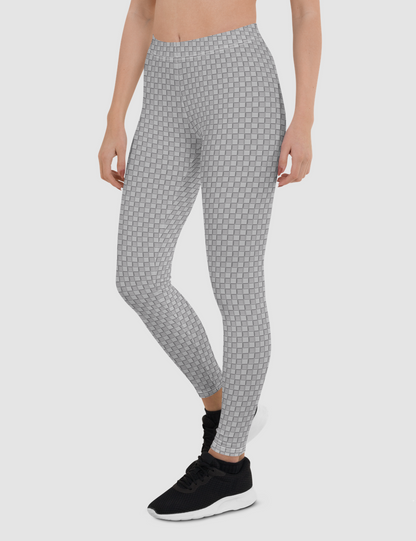 Faux Grey Carbon Fiber Print | Women's Standard Yoga Leggings OniTakai