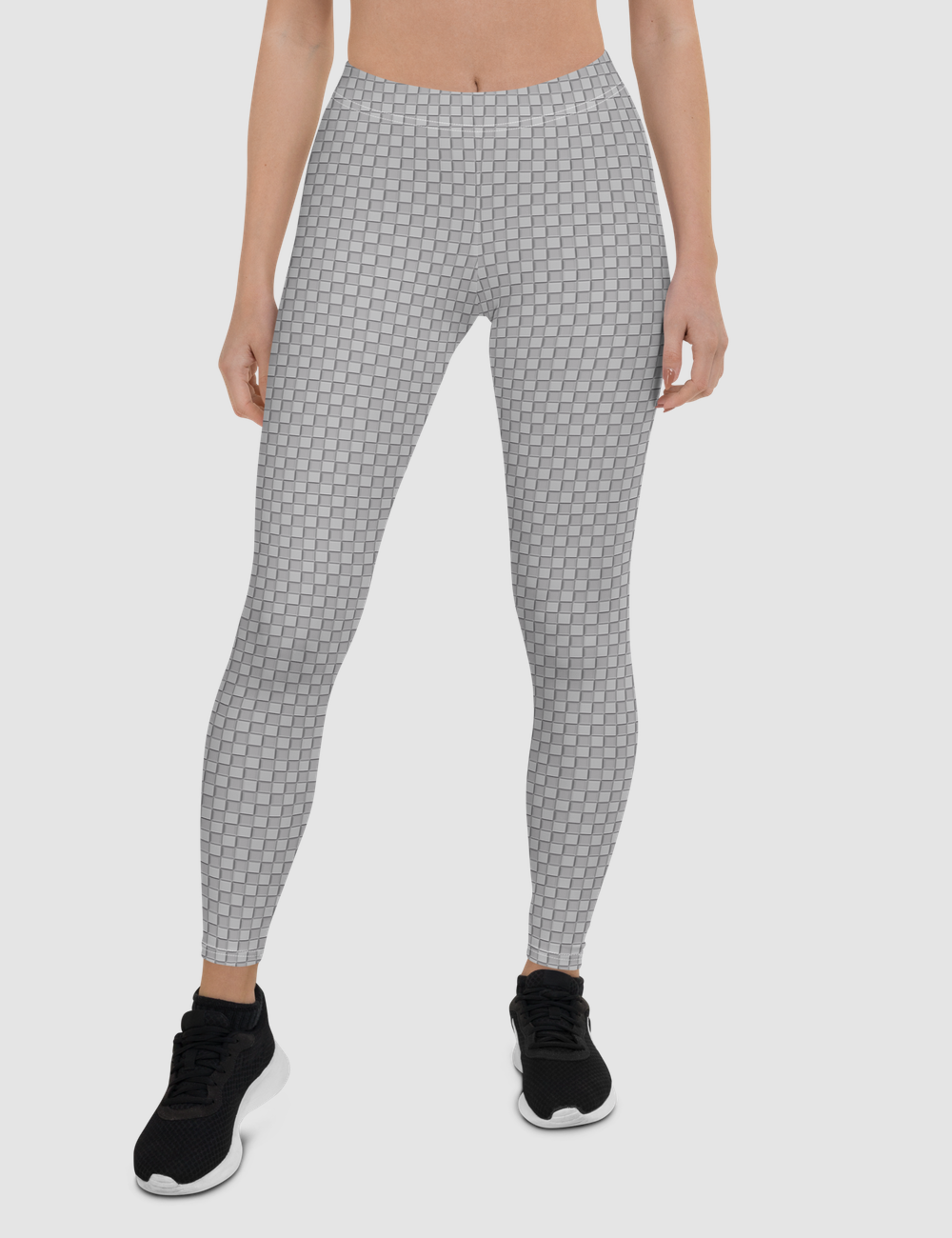 Faux Grey Carbon Fiber Print | Women's Standard Yoga Leggings OniTakai