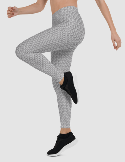 Faux Grey Carbon Fiber Print | Women's Standard Yoga Leggings OniTakai