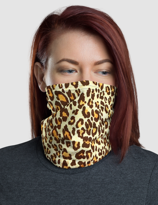 Faux Leopard Fur Print Pattern | Neck Gaiter Face Mask OniTakai