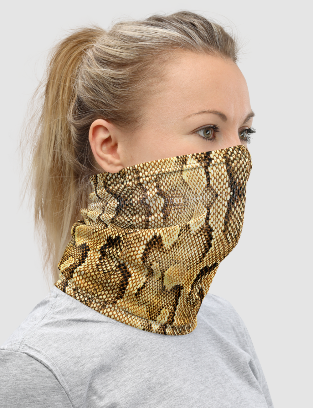 Faux Snake Skin Pattern Print | Neck Gaiter Face Mask OniTakai