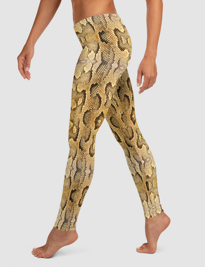 Faux Snake Skin Pattern Print | Women's Standard Yoga Leggings OniTakai