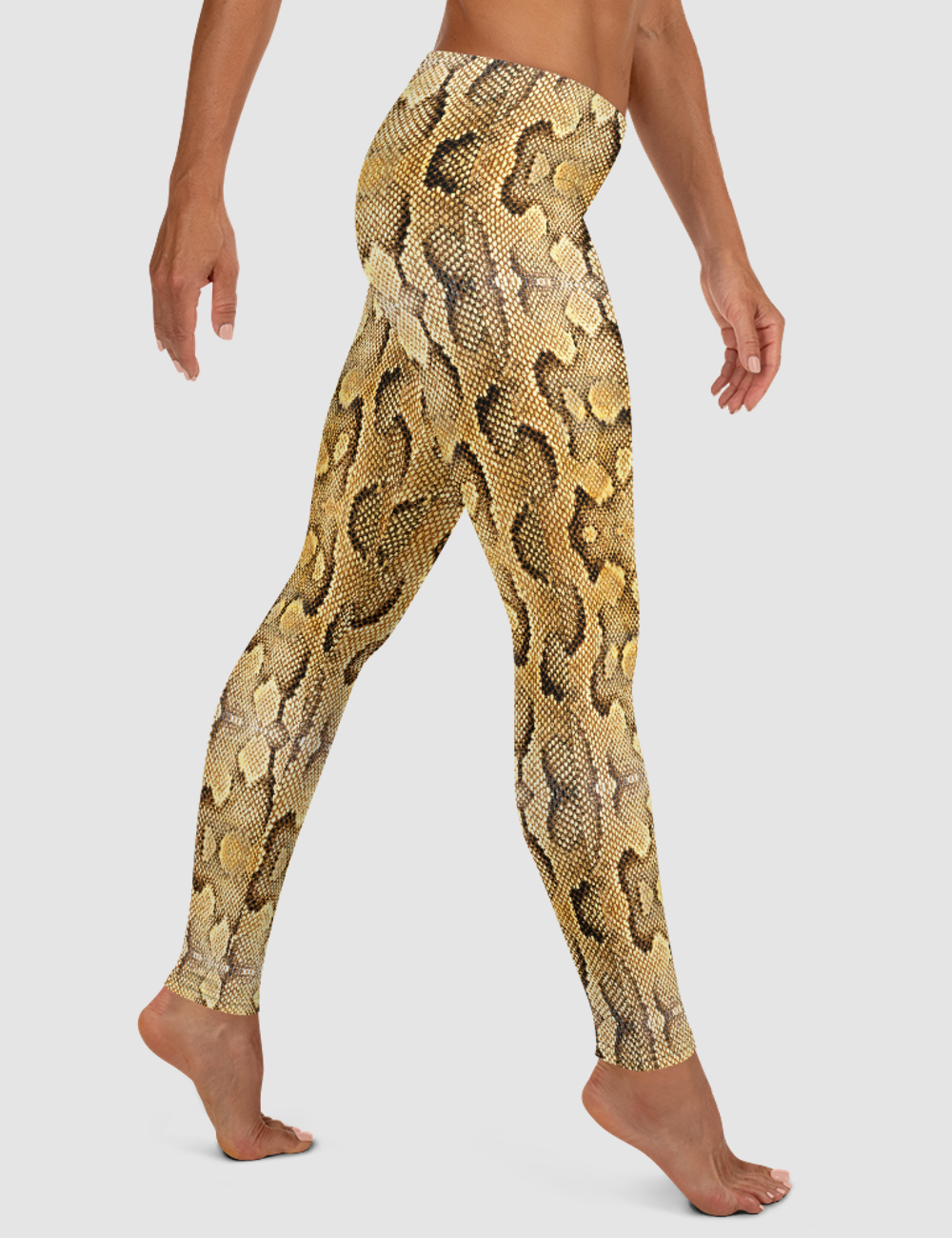 Faux Snake Skin Pattern Print | Women's Standard Yoga Leggings OniTakai