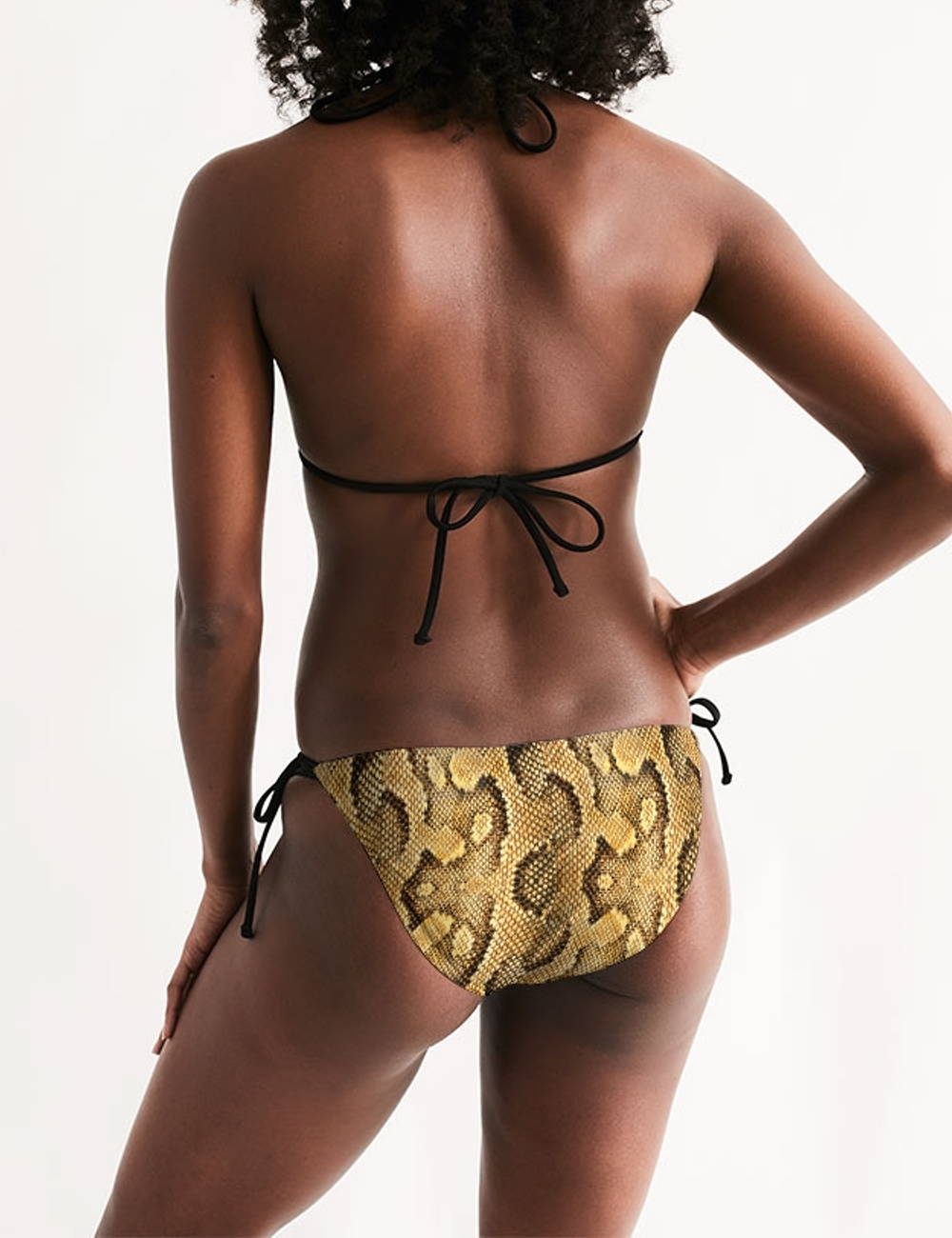 Faux Snake Skin Pattern Print | Women's Triangle String Bikini OniTakai