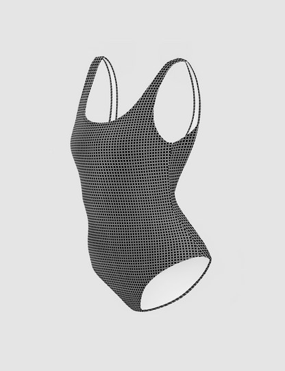Faux Steel Checker Pattern | Women's One-Piece Swimsuit OniTakai