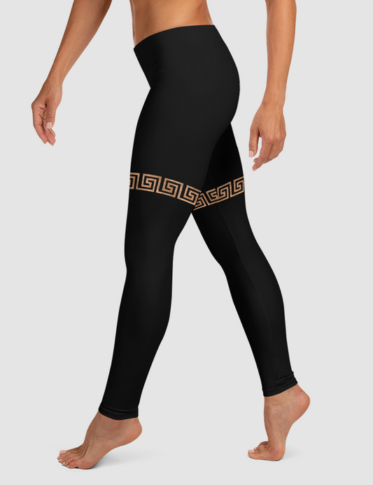 Faux Thigh Belted Rustic Gold | Women's Standard Yoga Leggings OniTakai