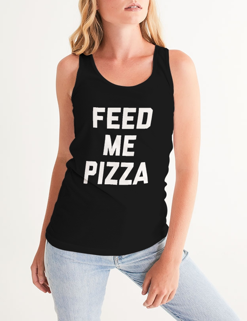 Feed Me Pizza | Women's Premium Fitted Tank Top OniTakai