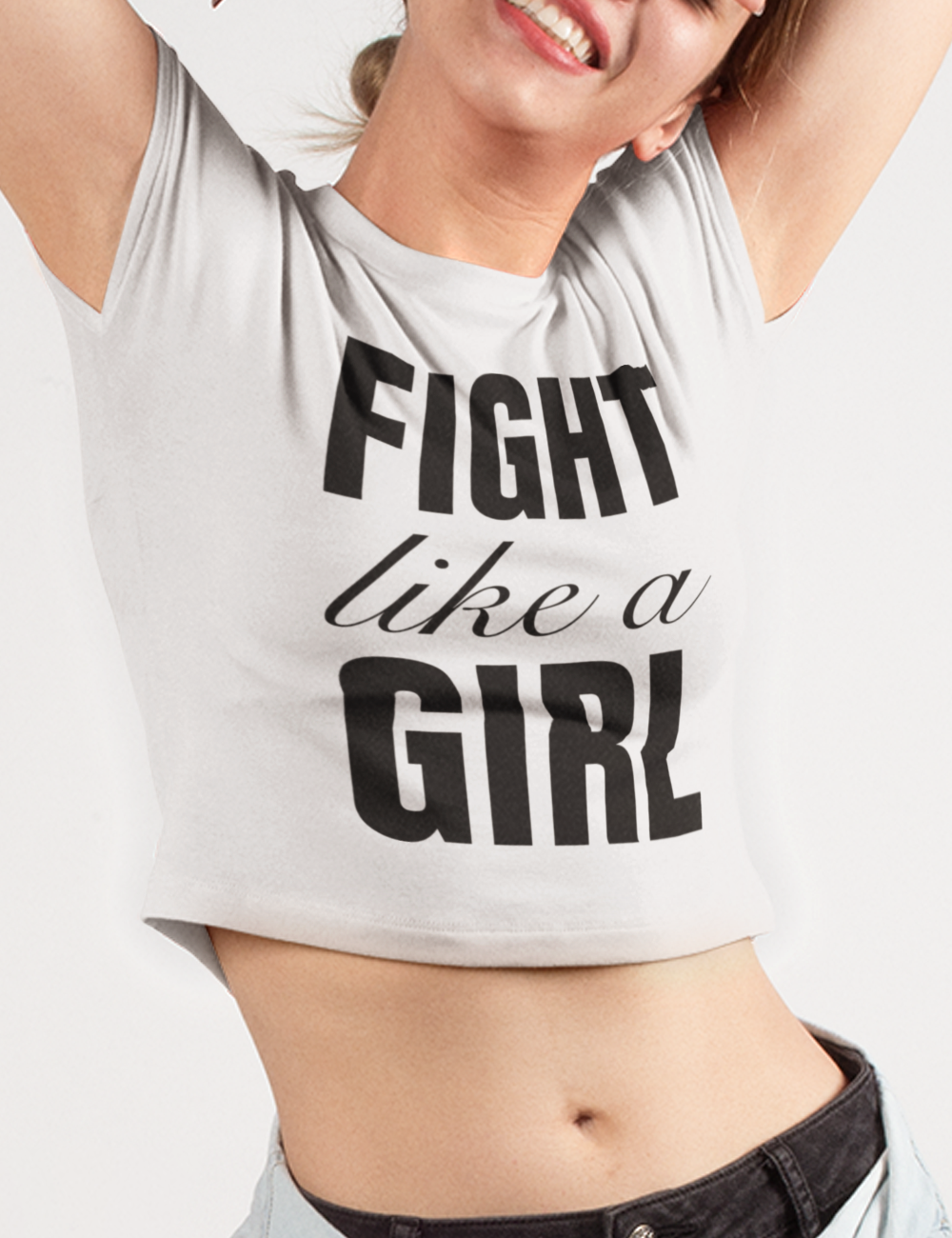 Fight Like A Girl | Women's Crop Top T-Shirt OniTakai