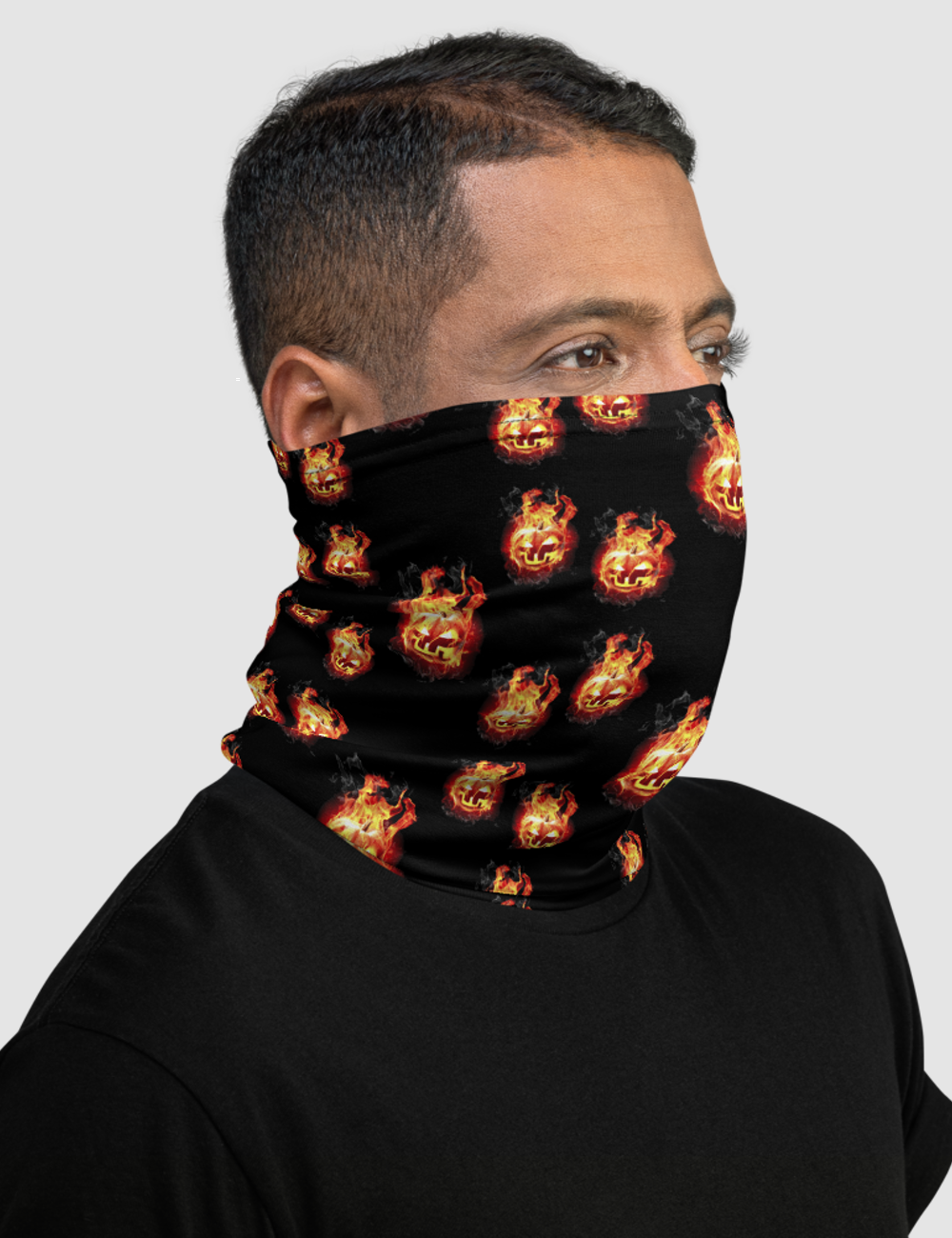 Flaming Pumpkin Heads | Neck Gaiter Face Mask OniTakai