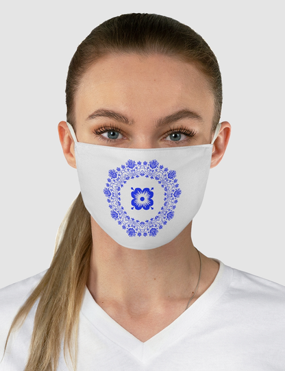 Floral Blue Circle Pattern | Fabric Face Mask OniTakai