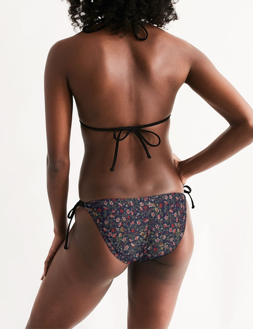 Floral Fabric Print | Women's Triangle String Bikini OniTakai