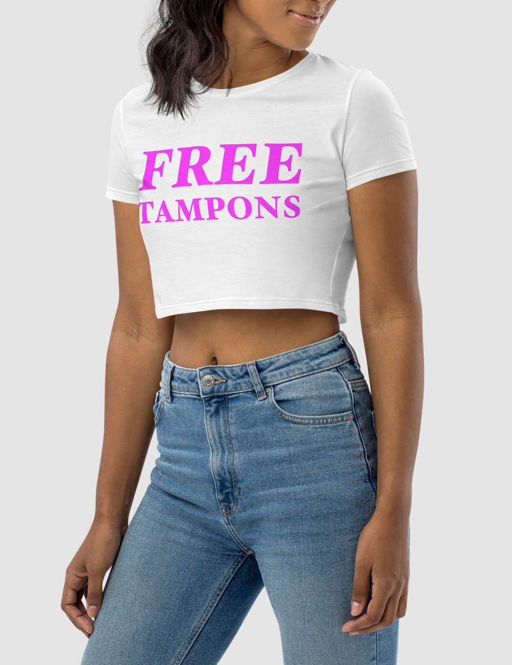 Free Tampons Women's Fitted Crop Top T-Shirt OniTakai