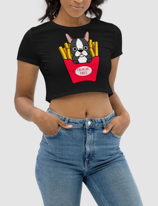 Frenchie Fries Women's Fitted Crop Top T-Shirt OniTakai
