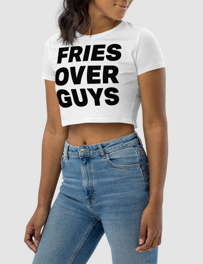 Fries Over Guys Women's Fitted Crop Top T-Shirt OniTakai