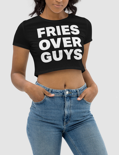 Fries Over Guys Women's Fitted Crop Top T-Shirt OniTakai