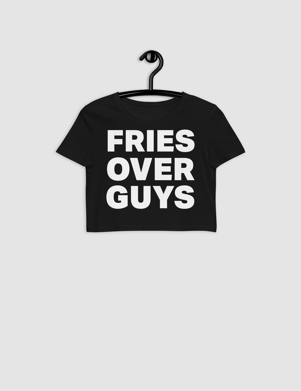 Fries Over Guys Women's Fitted Crop Top T-Shirt OniTakai