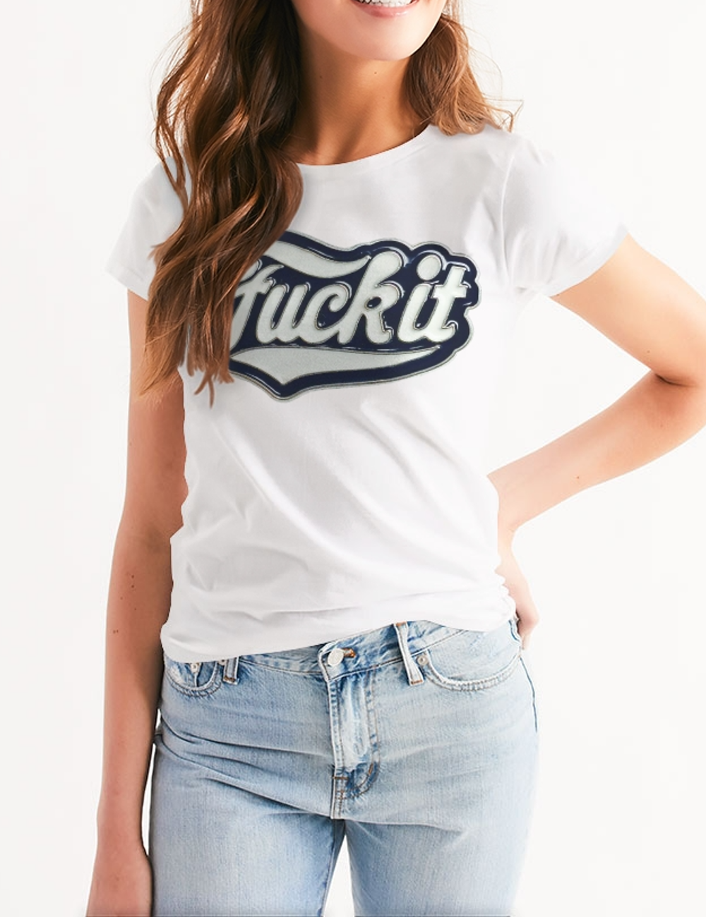 Fuck It (Faux Metal Print) | Women's Sublimated T-Shirt OniTakai