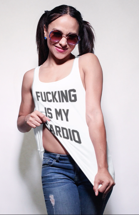 Fucking Is My Cardio Women's Cut Racerback Tank Top OniTakai