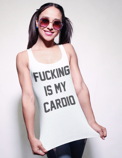 Fucking Is My Cardio Women's Cut Racerback Tank Top OniTakai