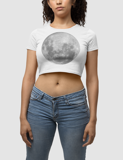 Full Moon Women's Fitted Crop Top T-Shirt OniTakai