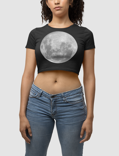 Full Moon Women's Fitted Crop Top T-Shirt OniTakai