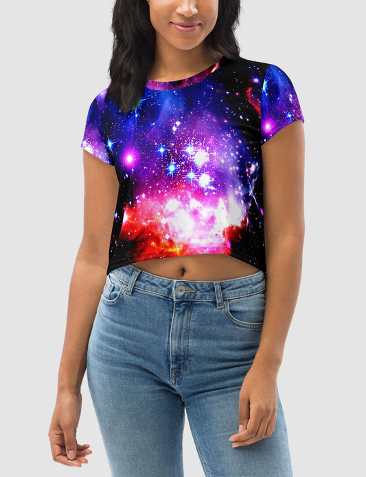 Galactic Stardust | Women's Sublimated Crop Top T-Shirt OniTakai