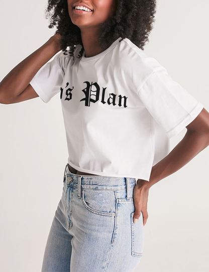 God's Plan Women's Oversized Crop Top T-Shirt OniTakai