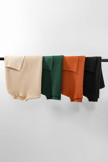 Gold Flame Patch Pocket Ribbed Knit Short Sleeve Sweater OniTakai